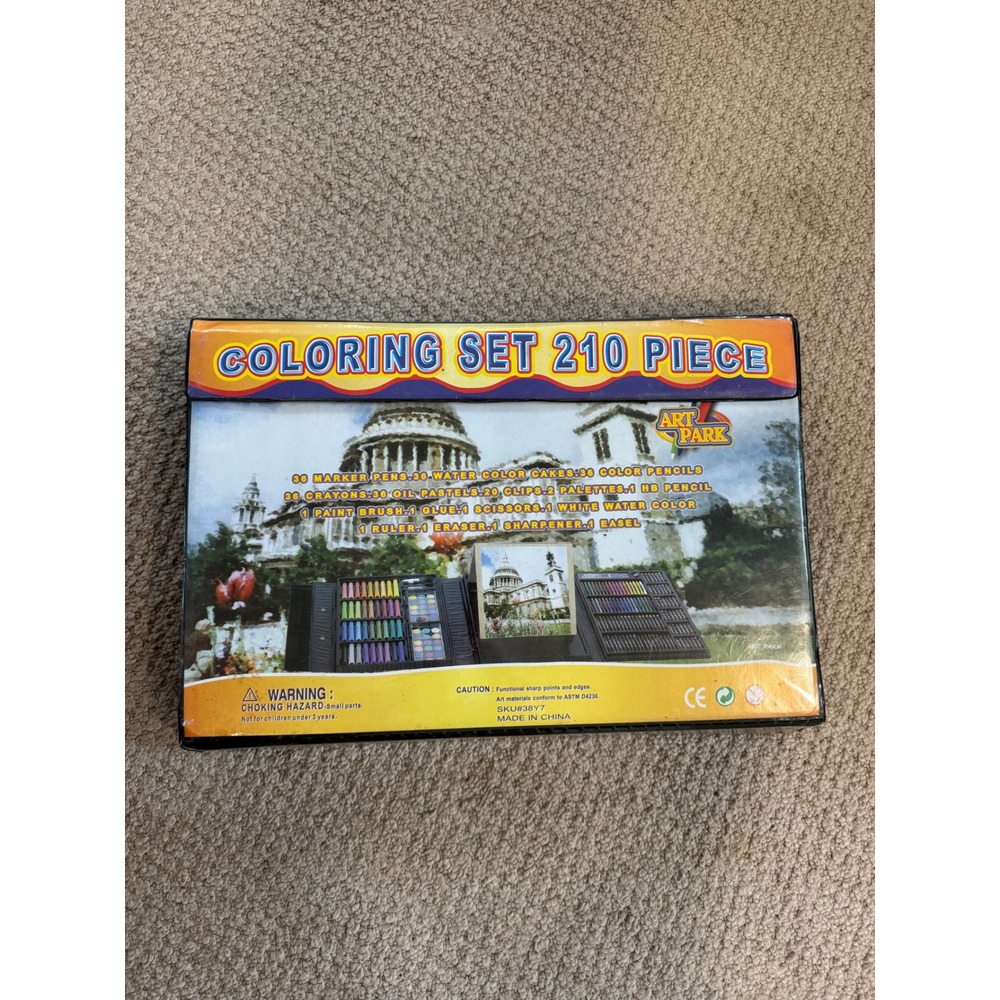 Art Park 210 Piece Coloring Set Portable Art Kit Markers Pencils Pastels 38Y7